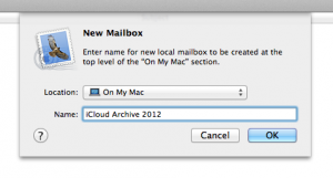 Create a folder to archive iCloud email