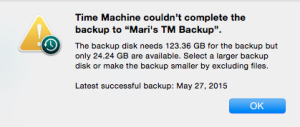 Time Machine Error: Disk Full